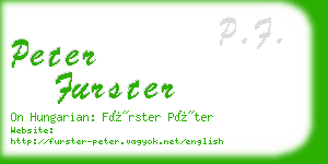 peter furster business card